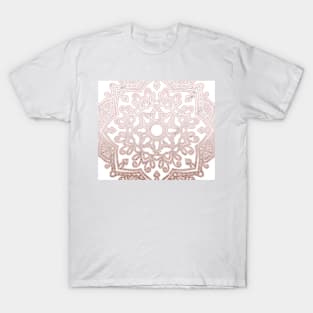 Elegant white rose mandala T-Shirt